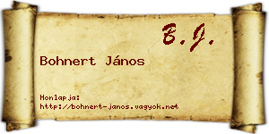 Bohnert János névjegykártya