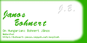 janos bohnert business card
